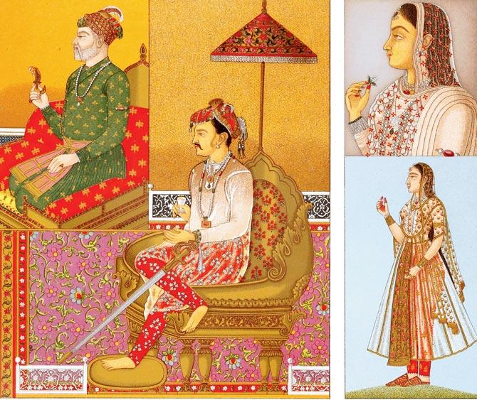 Chromolithograph of Akbar and Jahangir