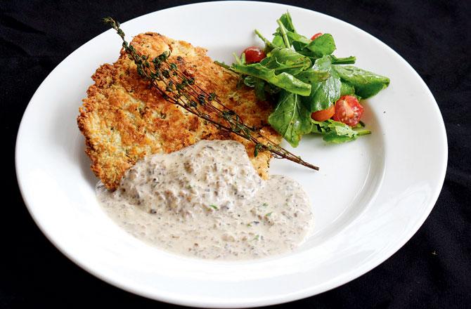Parmesan crusted chicken. Pics/Ashish Raje