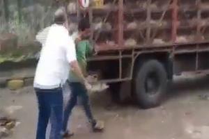 Shiv Sena Corporator Milind Vaidya assaults chicken traders in Mahim