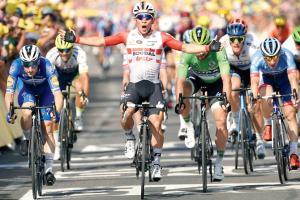 Caleb Ewan registers second win, Alaphilippe retains yellow jersey