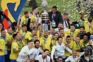 Brazil lift Copa America 2019 trophy, Twitter reacts