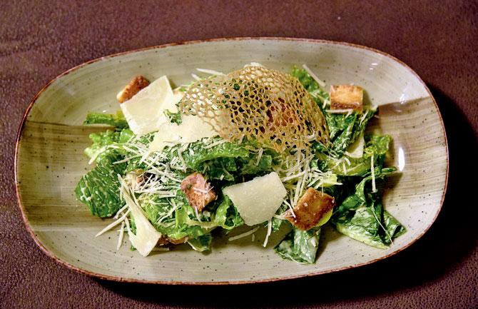 A traditional Caesar salad