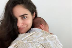 Gabriella Demetriades shares an adorable photo with her newborn son