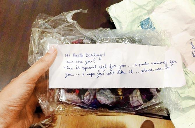 In June, the stalker had sent a note with a package that contained underwear