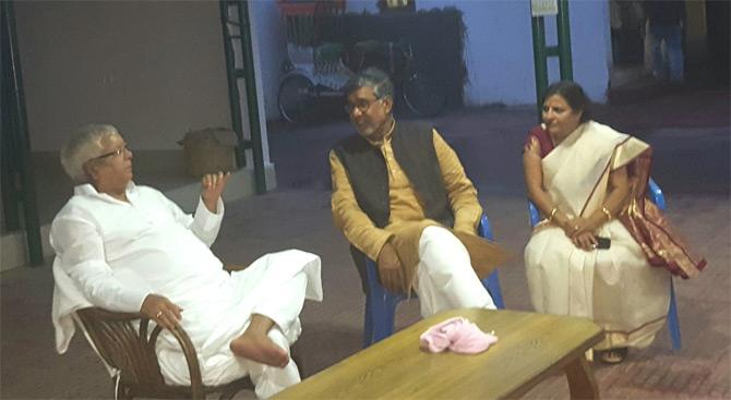 In pic: Lalu Prasad Yadav has a candid conversation with Noble Peace prize winner Kailash Satyarthi on child labour and trafficking.