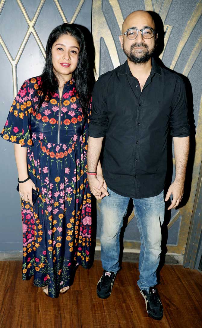 Playback singer Sunidhi Chauhan and husband Hitesh Sonik also attended Mika Singh's birthday party in Andheri.