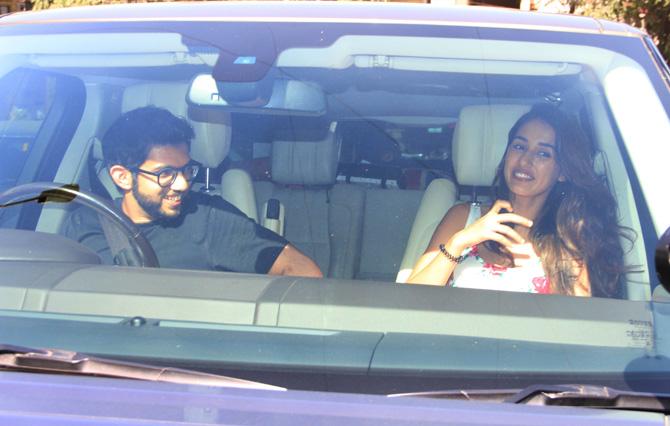 In picture: Aaditya Thackeray spotted with Disha Patani, who coincidentally shares the same birthdate with him. Pic/Yogen Shah