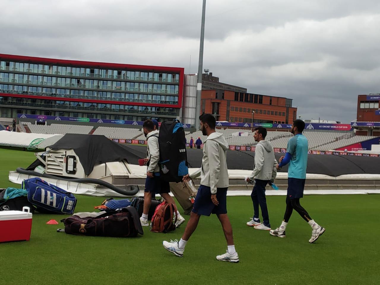 Indian players take a breather during their practice session. Fitness levels of the current crop of players is very good as India is considered amongst the best fielding sides right now 