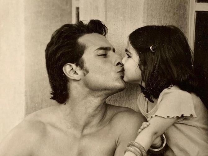 Sara Ali Khan posted a series of cute throwback pictures with dad Saif Ali Khan. She captioned the images, 