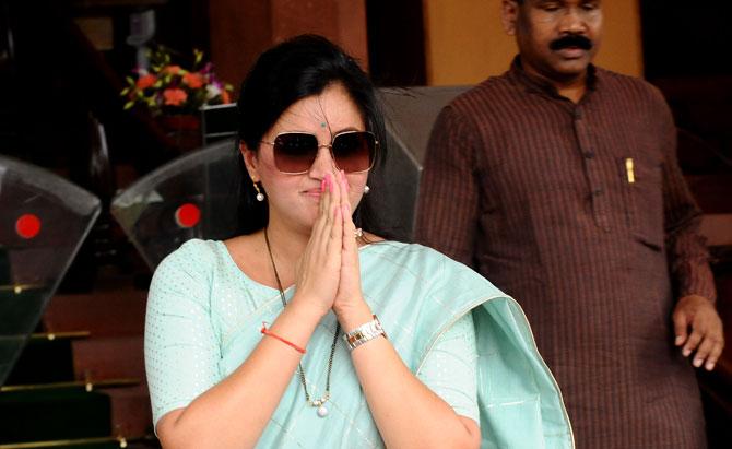MP from Amravati constituency and Telegu actress Navneet Kaur Rana arrives for the first session of the 17th Lok Sabha at Parliament House in New Delhi on Monday. Navneet Kaur Rana, who has worked in Telugu and Punjabi films, is the only actress to be elected MP from Maharashtra in the May 2019 elections