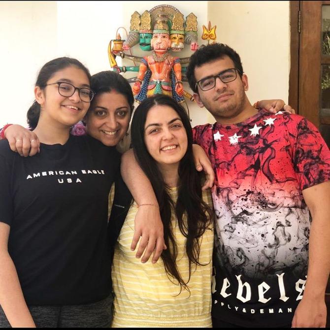 Post her historic win over Rahul Gandhi in Amethi in the recently concluded Lok Sabha Elections, Smriti Irani delighted her fans and followers once again by sharing a sweet family picture featuring her three children - Zoish, Zohr, and Shanelle. Smriti captioned the pic: My love, my life, my babies!