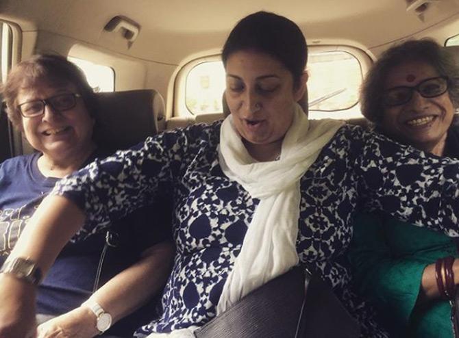 Besides being a mother and a politician, Smriti Irani is also a doting daughter and daughter-in-law. Smriti shared this picture where she is seen being a 'Sandwiched' between two mothers! Smriti captioned it: Sandwiched between 2 mothers .. one by birth and the other by law. The smiles tell you that both can't be separated or segregated such is love. To my Ma (in law) on her 70th with all my gratitude and love!