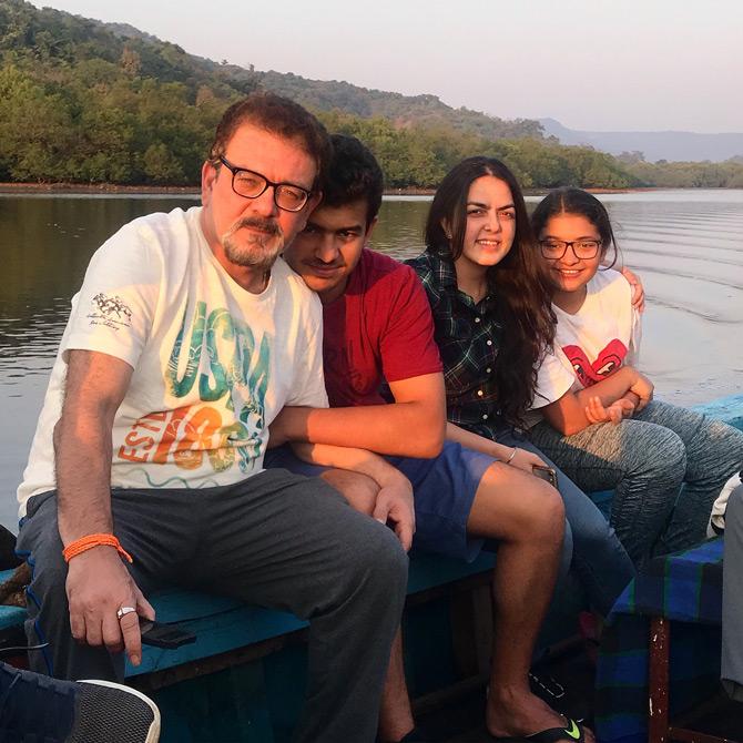 In pic: Smriti Irani's husband Zubin and her three children get candid during one of their vacations thereby setting major family goals.