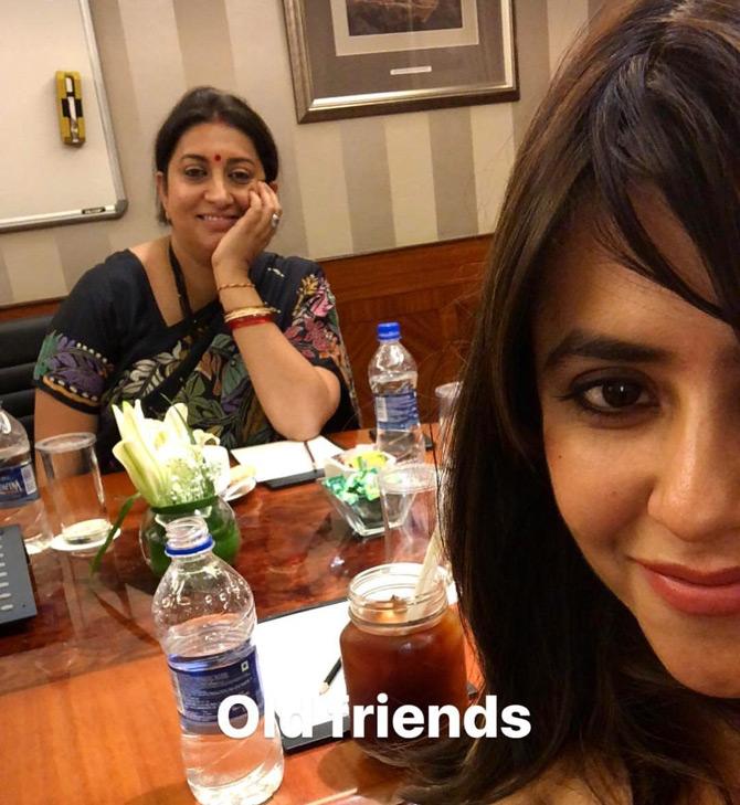 Smriti Irani and Ekta Kapor have been best of friends and their friendship is beyond words. Such is their bond that the two have overcome every hurdle that has come across their way and have helped each other to sail through many turbulent phases of their life. Such is their friendship that Smriti's caption aptly defines their relationship. She writes: Jahan rishto ke roop nahi badle (Where relations don't change)