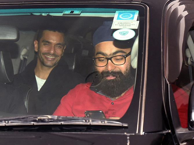 Neha Dhupia and Angad Bedi got hitched at a gurudwara ceremony in Delhi in May 2018 and welcomed their firstborn Mehr Dhupia Bedi on November 18, 2018. Since then, the Tumhari Sulu actress regularly shares photos of her little munchkin on social media. Although we see adorable pictures of star babies clicked by the paparazzi breaking the Internet on a regular basis, Angad and Neha have long ago decided to shield the little one from the media.
In picture: Angad Bedi along with friend arrive for KJo's bash at his residence in Bandra.