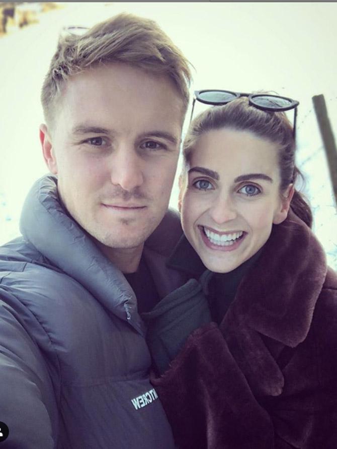 Jason Roy has an unwanted record to his name. He was the first batsman in T20I cricket history, to be given out for obstructing the field.
Jason Roy posted this picture with his wife Elle Moore and captioned it as, 