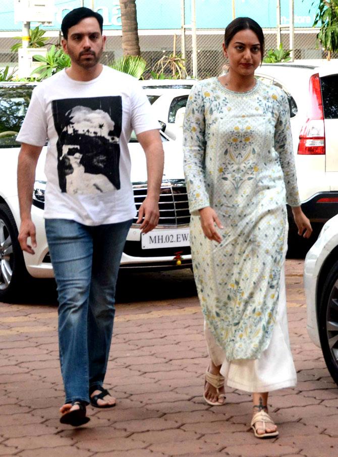 Sonakshi Sinha and brother Luv Sinha came in to offer their condolences to the Nihalani family at Justine Rumeau Nihalani's prayer meet at ISKCON Temple in Juhu.