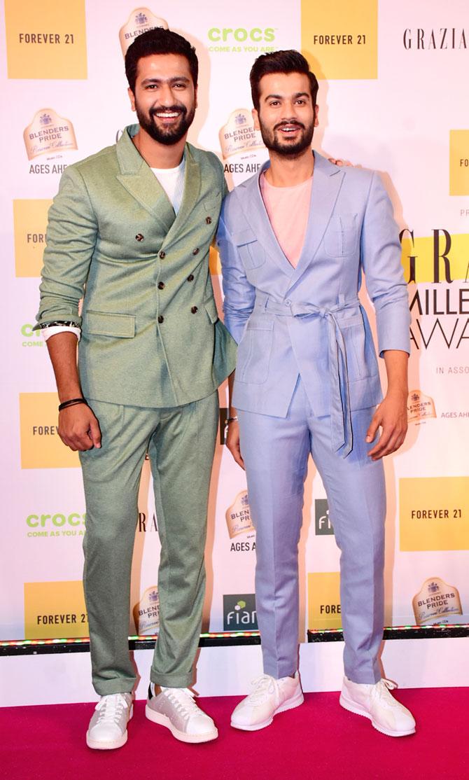 Vicky Kaushal's brother Sunny Kaushal walked the red carpet together at Grazia Millennial 2019 Awards ceremony hosted at a plush hotel in South Mumbai.
