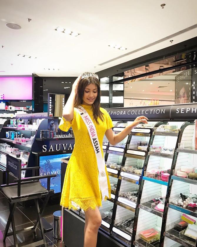 In pic: Miss India Assam Jyotishmita Baruah looks adorable in a yellow dress as she holds on to her crown.