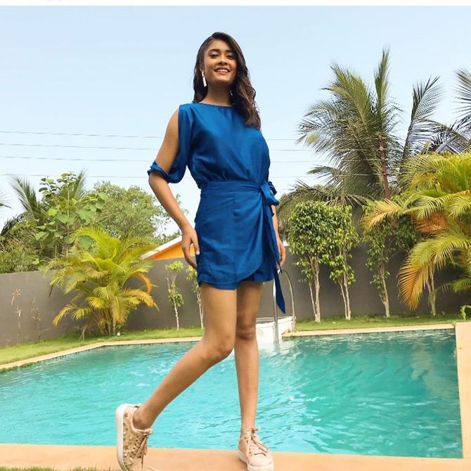 Jyotishmita Baruah interest lies in painting, dancing, and public speaking. The 19-year-old model is still a college student and pursuing her further studies. Jyotishmita shared this stunning picture of herself where she is seen sporting a navy blue dress amidst the backdrop of a pool and captioned it: Life is a party. Dress like it.