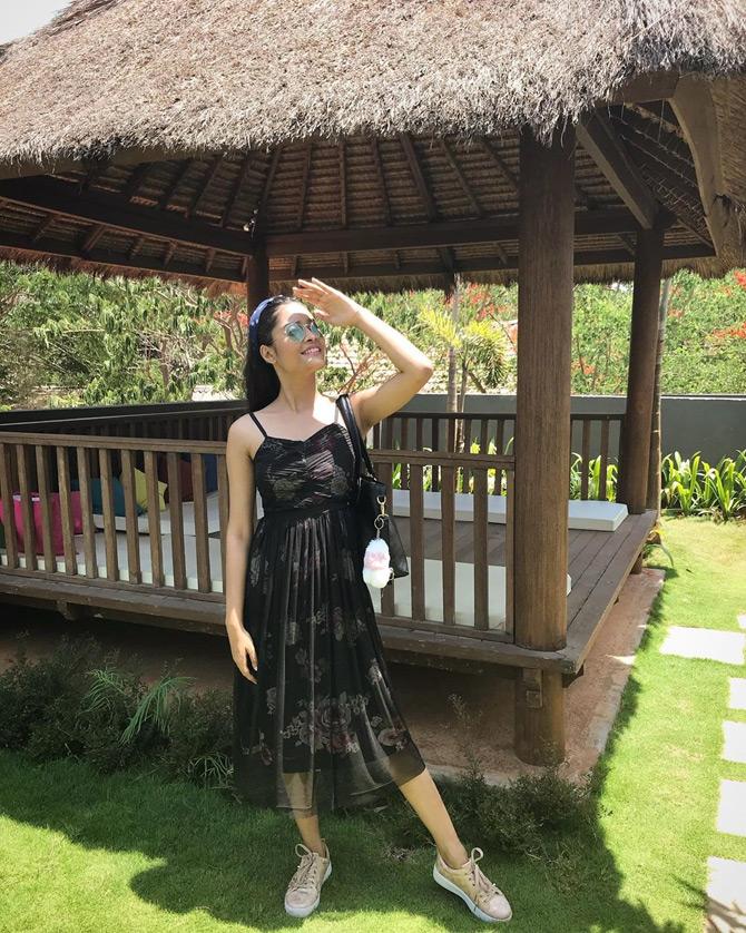 In pic: Jyotishmita Baruah seems to save herself from the sun during her Miss India journey as she captioned the pic: Meanwhile its day 13 at Miss India 2019 and the journey so far has been fascinating.