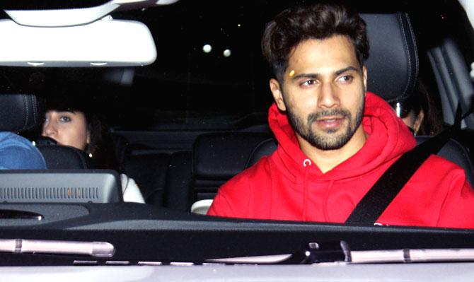 Varun Dhawan came for the special screening of Kabir Singh with girlfriend Natasha Dalal and family.