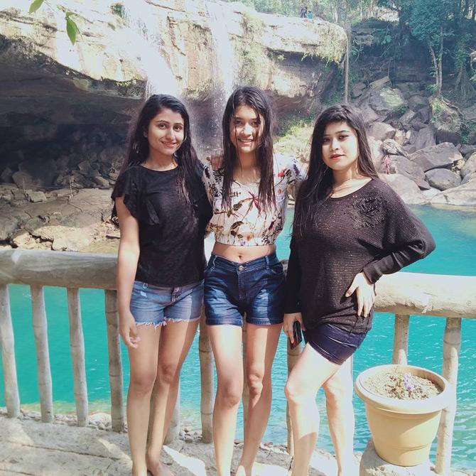 From waterfalls to picnics and night outs, Jyotishmita Baruah loves travelling with her girl gang and is often seen bonding with her girlfriends over music, movies and more. In the picture, Jyotishmita poses for a picture with her two best friends as she seems to have a gala time with her BFF.