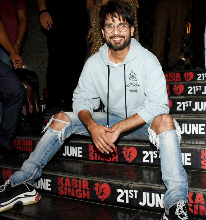 Shahid Kapoor with his family and host of other Bollywood celebs attended a special screening of Kabir Singh at a popular multiplex in Andheri, Mumbai. The film stars Shahid and Kiara Advani and is a Hindi remake of Telugu film Arjun Reddy. All pictures/Yogen Shah