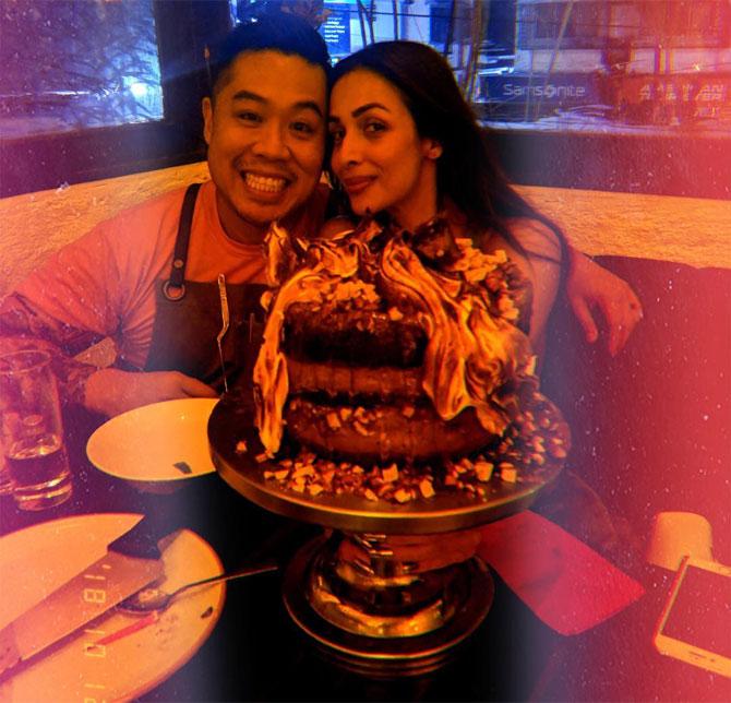 Kelvin Cheung is as famous for his Spicy Crab Thermidor as for his trademark Sunday sightings with celebrities
In picture: Kelvin Cheung with Malaika Arora