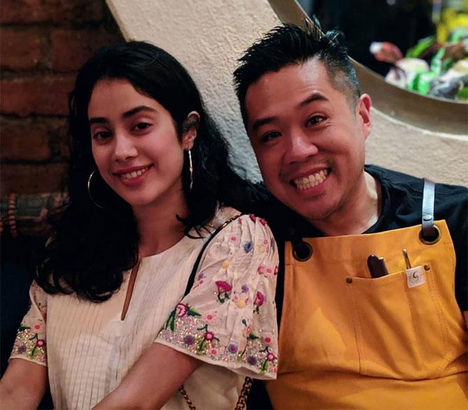 Kelvin Cheung was teaching at a culinary school in Chicago and one of his students was a Mumbai boy. Years later, he returned to his birthplace Toronto to open a restaurant. Everything was fixed. And suddenly, the landlord wanted to increase the security deposit. So he dropped it. 
In picture: Kelvin Cheung with Janhvi Kapoor