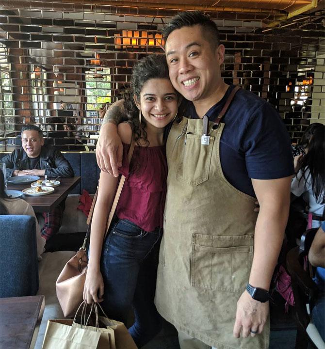 Kelvin Cheung wants to travel to major cities and eat off the beaten path in remote places of India, China etc to discover recipes and techniques and even ingredients 
In picture: Kelvin Cheung with Mithila Palkar