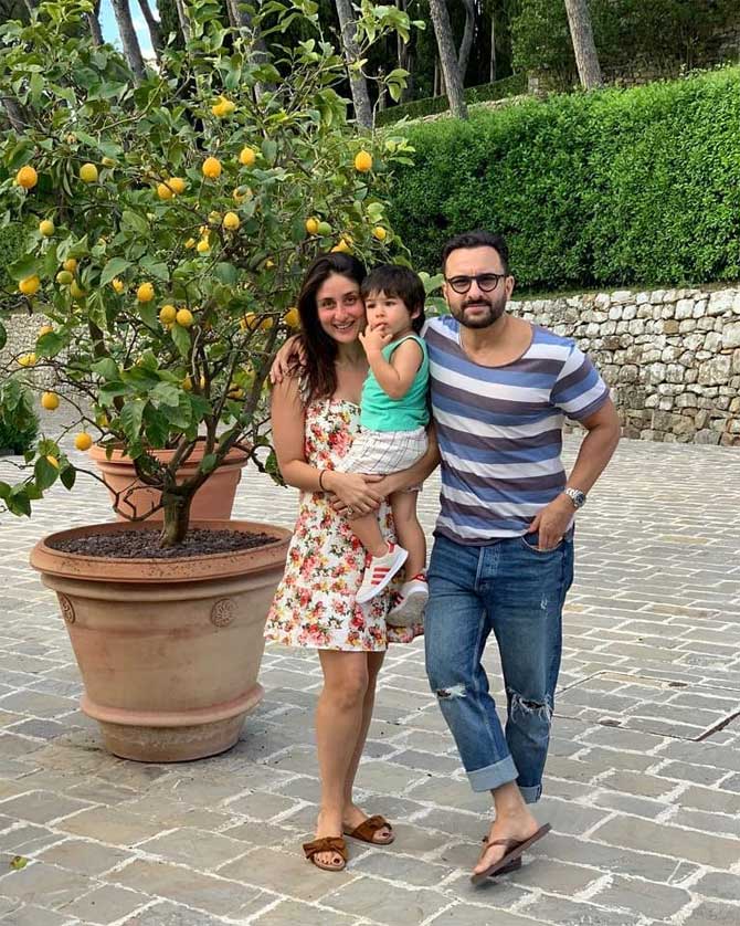The Pataudis -- Saif Ali Khan, Kareena Kapoor Khan and Taimur Ali Khan -- left for a family vacay on May 30, and ever since then, the pictures of the family having a gala time in the foreign land is ruling the internet. While at the airport, Taimur was spotted in his pyjamas, and the sleepyhead couldn't stop yawning when snapped by the shutterbugs. All pictures/Poonam Damania, Karisma Kapoor, Shanzay Sheikh's Instagram account