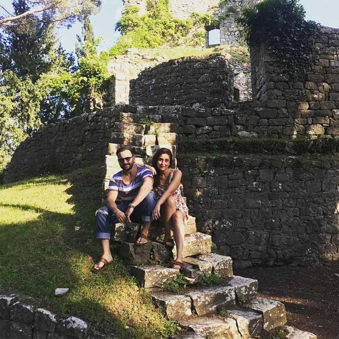 While everyone was wondering where the Khans were headed to, news broke of the trio having a grand time in the UK. Currently, in London, Kareena Kapoor Khan posing with husband Saif Ali Khan in the beautiful locales of Tuscany made the fans crazy about the couple, as well as the picturesque locations. As the duo is not on social media, Kareena's stylist is on a photosharing spree from their picture-perfect vacation. In one of the pictures, Poonam wrote: 