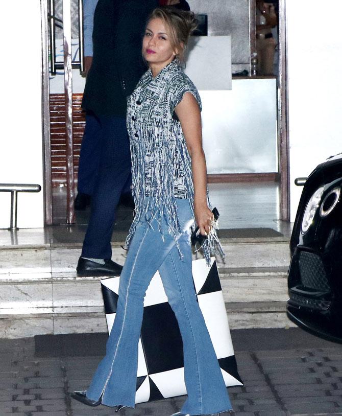 Natasha Poonawalla with Adar Poonawalla spotted at Kalina airport