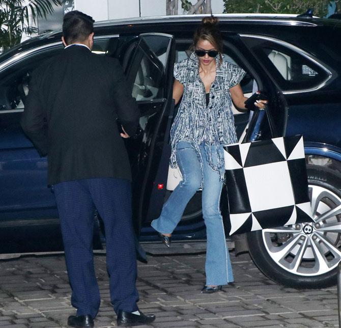 Adar Poonawalla's wife Natasha Poonawalla also accompanied him to Mumbai airport. The fashionista opted for luxe casuals for her look