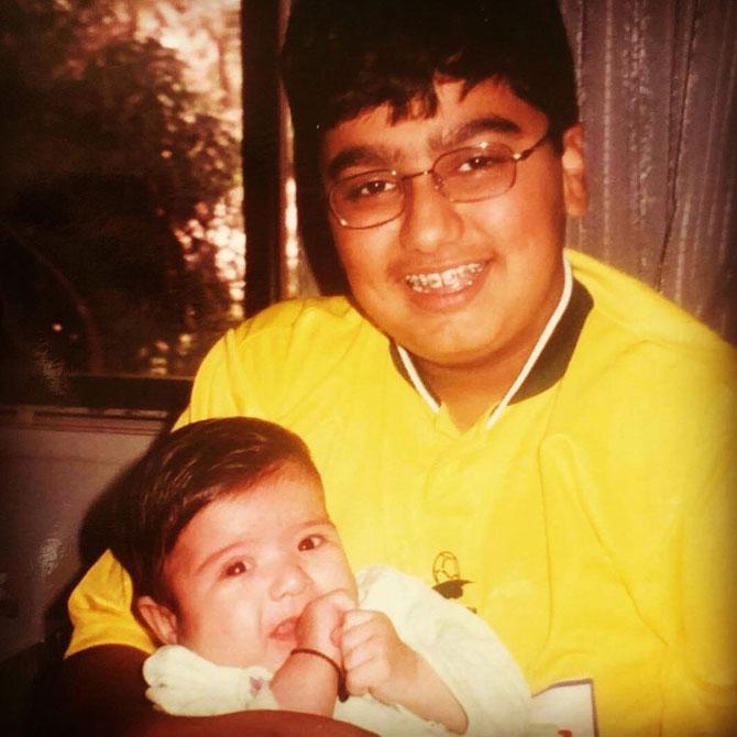 How adorable does Arjun Kapoor look in this throwback picture? And look at little Shanaya Kapoor! Isn't it a perfect snap? Shanaya is Arjun's uncle Sanjay Kapoor's daughter. This is what Arjun wrote when he shared this picture on Instagram, 