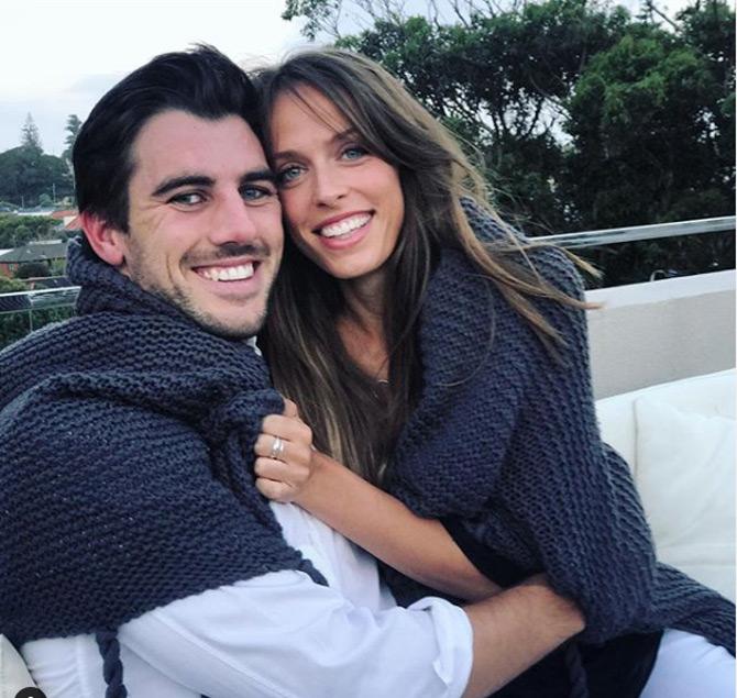 After his performance at the Ashes 2019 with a record 29 wickets, Pat Cummins is the top-ranked Test bowler in the ICC Test rankings.
Pat Cummins posted this picture with his partner Becky Boston and captioned it as, 