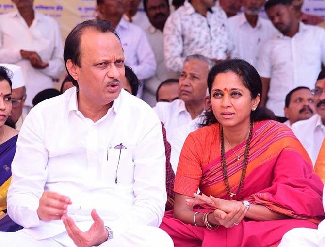 Nearly 13 years ago, Supriya Sule was elected to the Rajya Sabha in September 2006 from Maharashtra. She then went on to take part in active politics and even led a state-level campaign against female foeticide. The campaign included padayatras, college events, competitions, etc.
In picture: Supriya Sule caught in a candid moment with cousin Ajit Pawar.