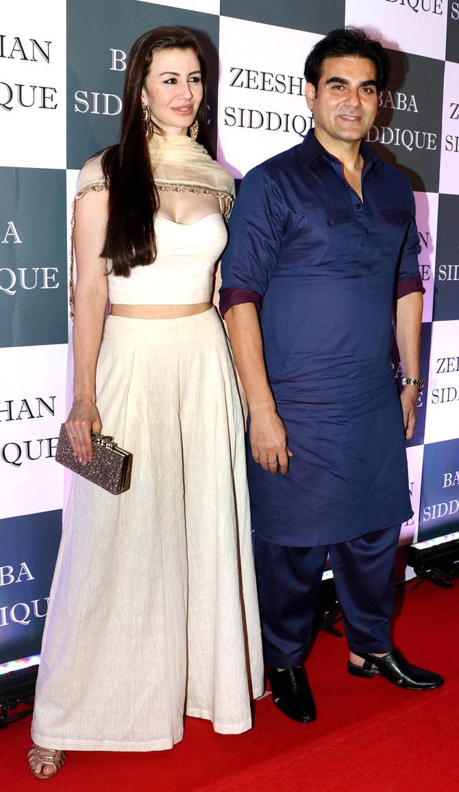 Arbaaz Khan and girlfriend Giorgia Andriani also attended Baba Siddique's Iftar party at a 5-star hotel in Bandra.