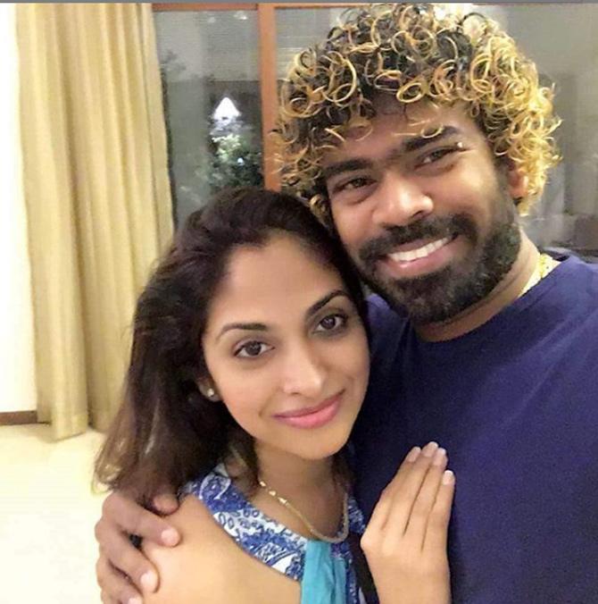 Lasith Malinga is a Sri Lankan cricketer who has played for Sri Lanka in all three formats of international cricket.
In picture: Lasith Malinga with wife Tanya Perera