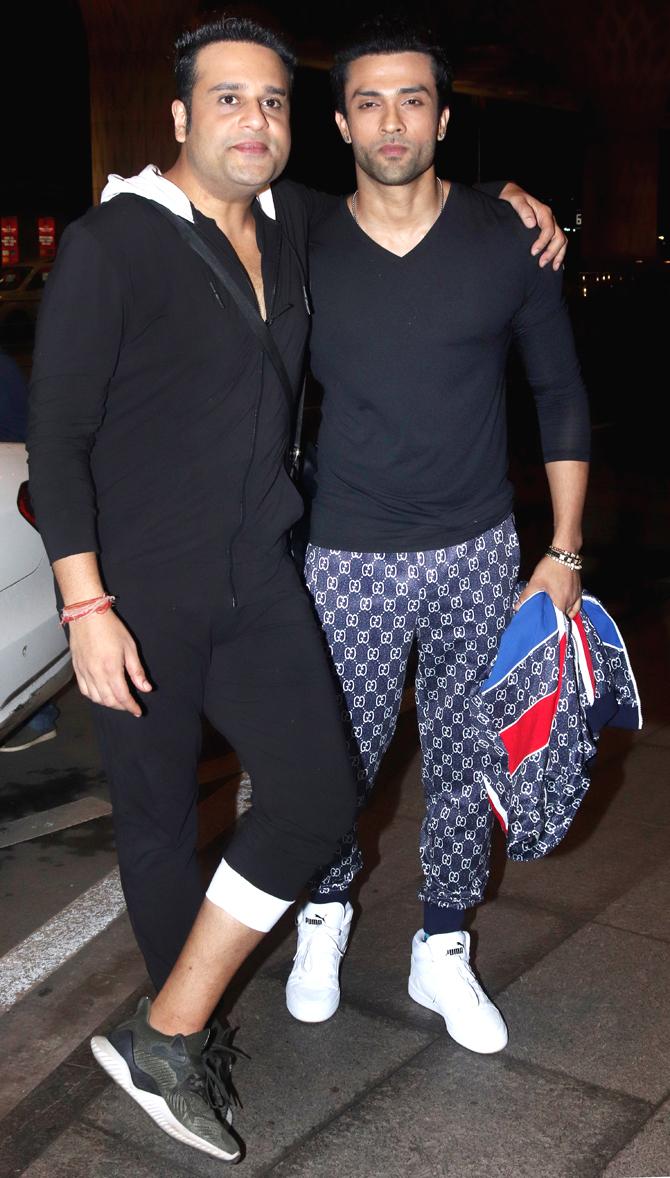 Krushna Abhishek was also clicked at the airport. Krushna will also be a part of Tusshar Kapoor's digital debut Booo... Sabki Phategi. 