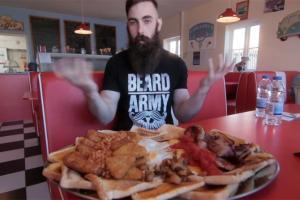 Watch video: Man completes 65 item breakfast challenge in 12 minutes!
