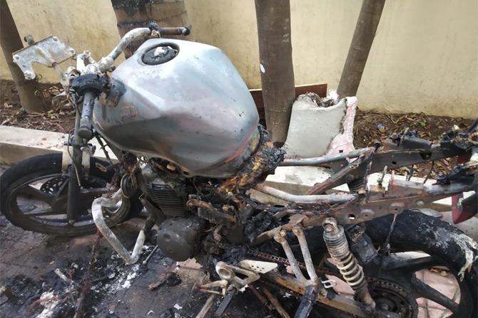Bike set ablaze