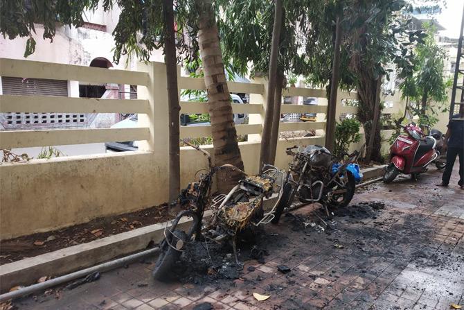 Bikes parked burnt