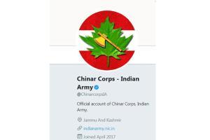 Twitter restores Indian Army Chinar Corps handle after facing outrage