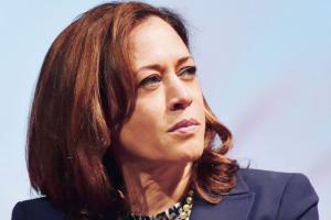 Protester snatches Kamala Harris' mic on stage