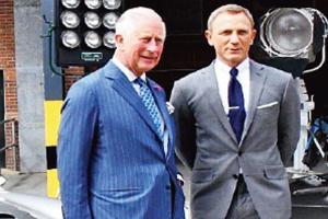 Prince Charles visits the set of Bond 25
