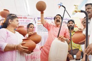 South Mumbai locals and MLA protest water paucity