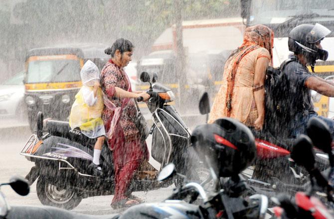 Some braved the rain to get to work or drop kids off to school