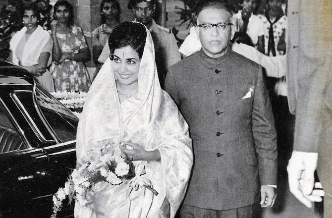 Rowena, daughter of BPT Chairman, AL Dias, as a 1963 bride leaving from the porchway of North End, after which she joined her diplomat husband for a "honeymoon posting" in Bonn